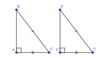2 tam giác vuông bằng nhau theo trường hợp cạnh huyền cạnh góc vuông