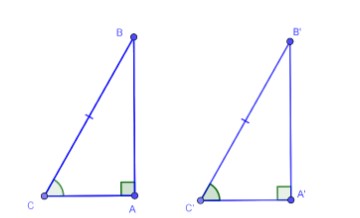 2 tam giác vuông bằng nhau theo trường hợp cạnh huyền góc nhọn