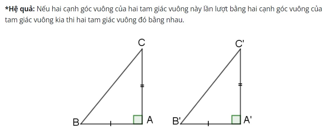 hệ quả trường hợp tam giác bằng nhau cạnh-góc-cạnh