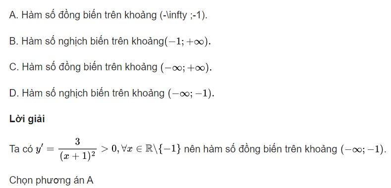 ví dụ 3 tính đơn điệu của hàm số
